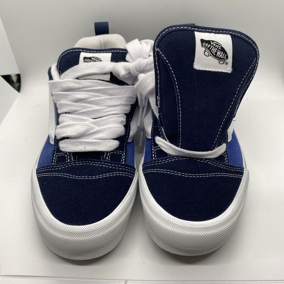 NWOT Vans Knu Skool Skate Sneakers Navy/True White VN0009QCNWD 721356 M8 W9.5 - Picture 2 of 11